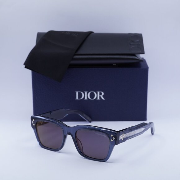 Dior CD DIAMOND S2 30G7 Square Sunglasses - Dark Green/Blue - Picture 1 of 10